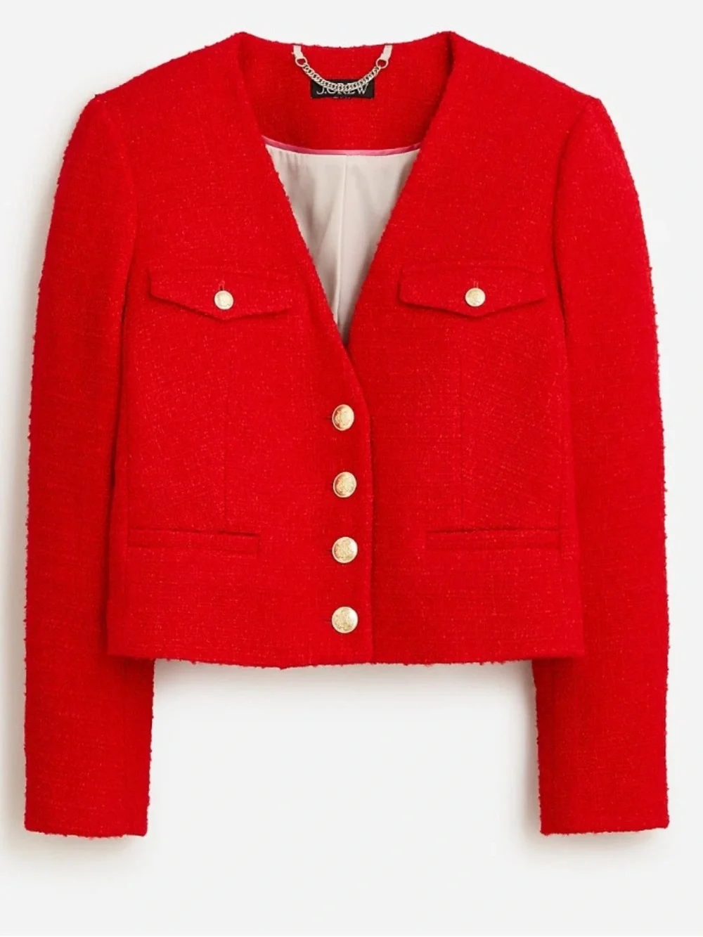 J. Crew Lady Jacket Maritime Tweed Festival Blazer Red 00
